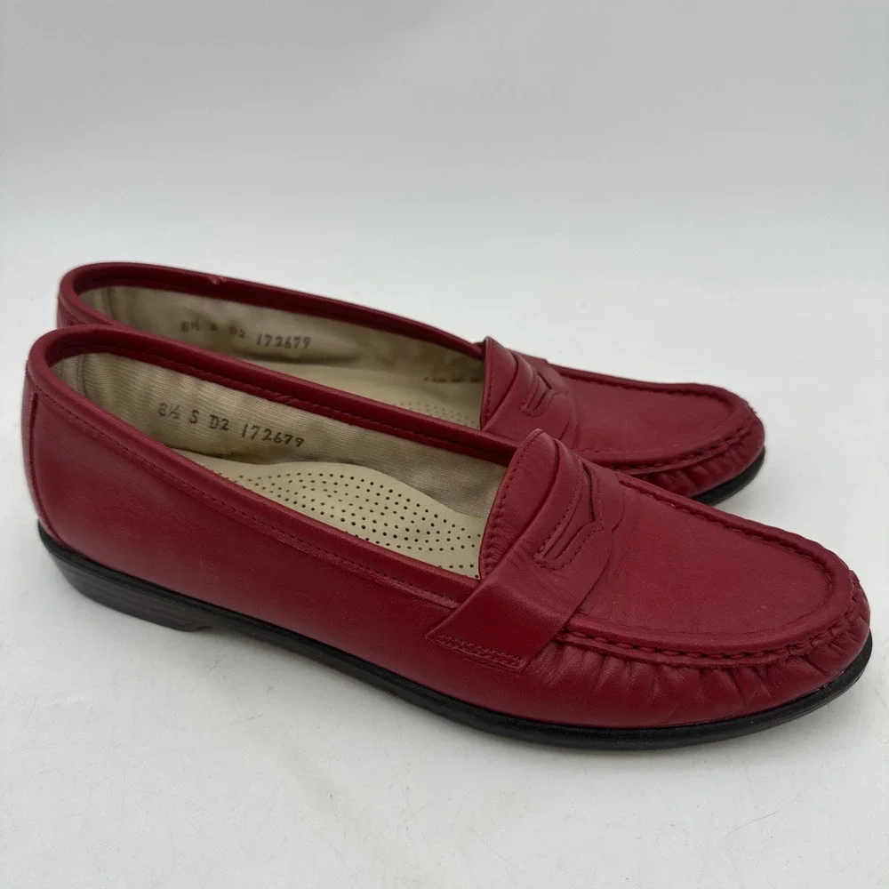 SAS Tri-pad‎ Comfort Red Leather Loafer  Size 8.5 S D2 Model 172679
